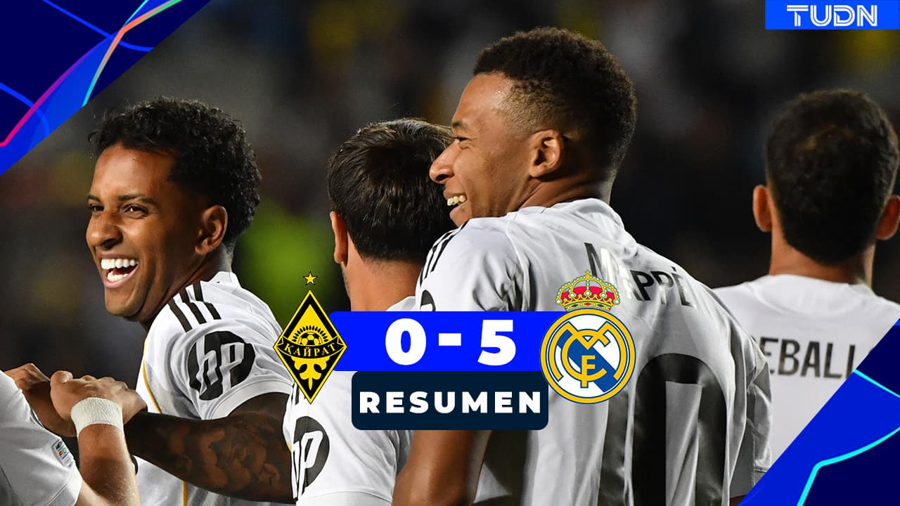 Resumen | Real Madrid no tiene piedad y aplasta al Kairat con hat-trick de Mbappé
