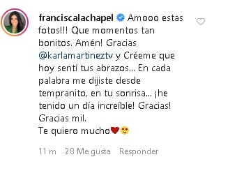 Francisca agradeció por tanto afecto de parte de la conductora mexicana y de todos los que colaboraron en hacer mejor su día.