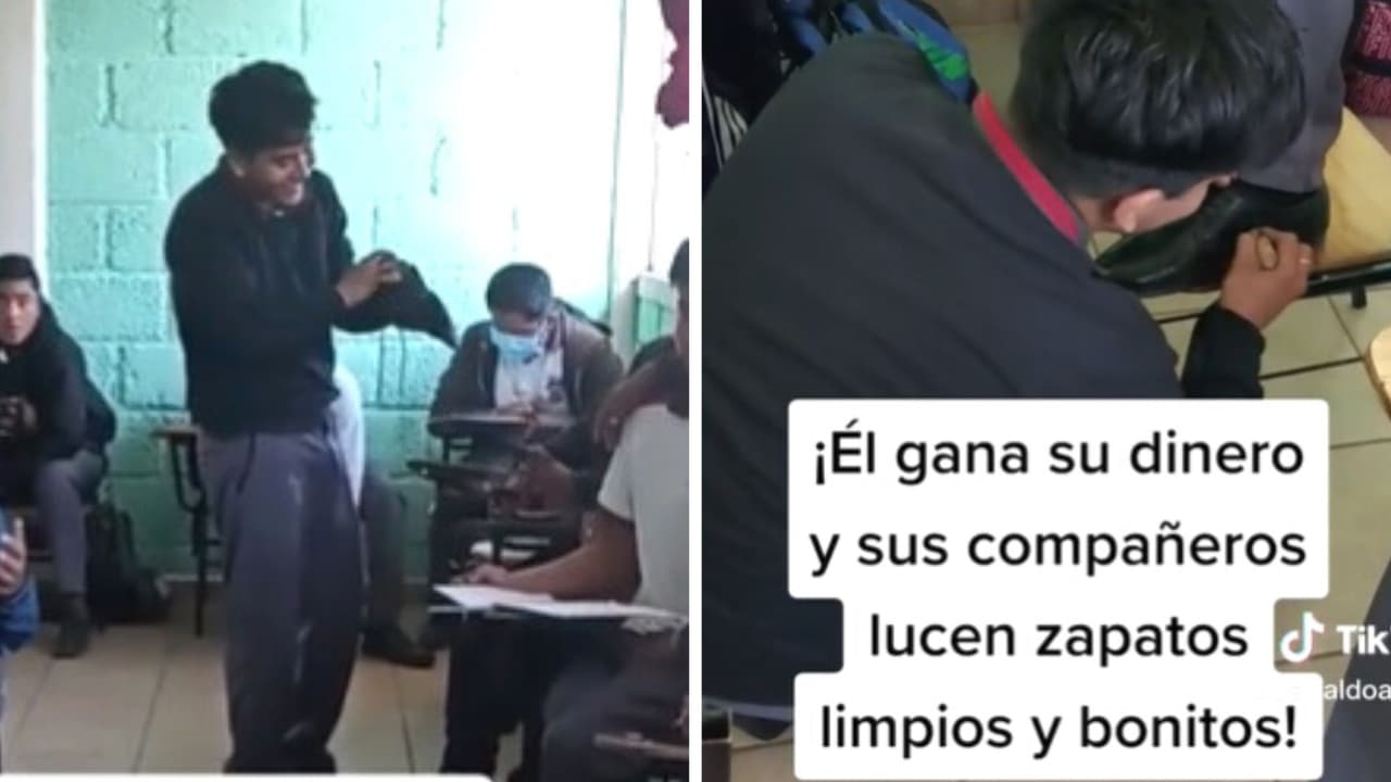Estudiante bolea zapatos a sus compañeros de clase para ganar dinero: lo llaman "emprendedor"