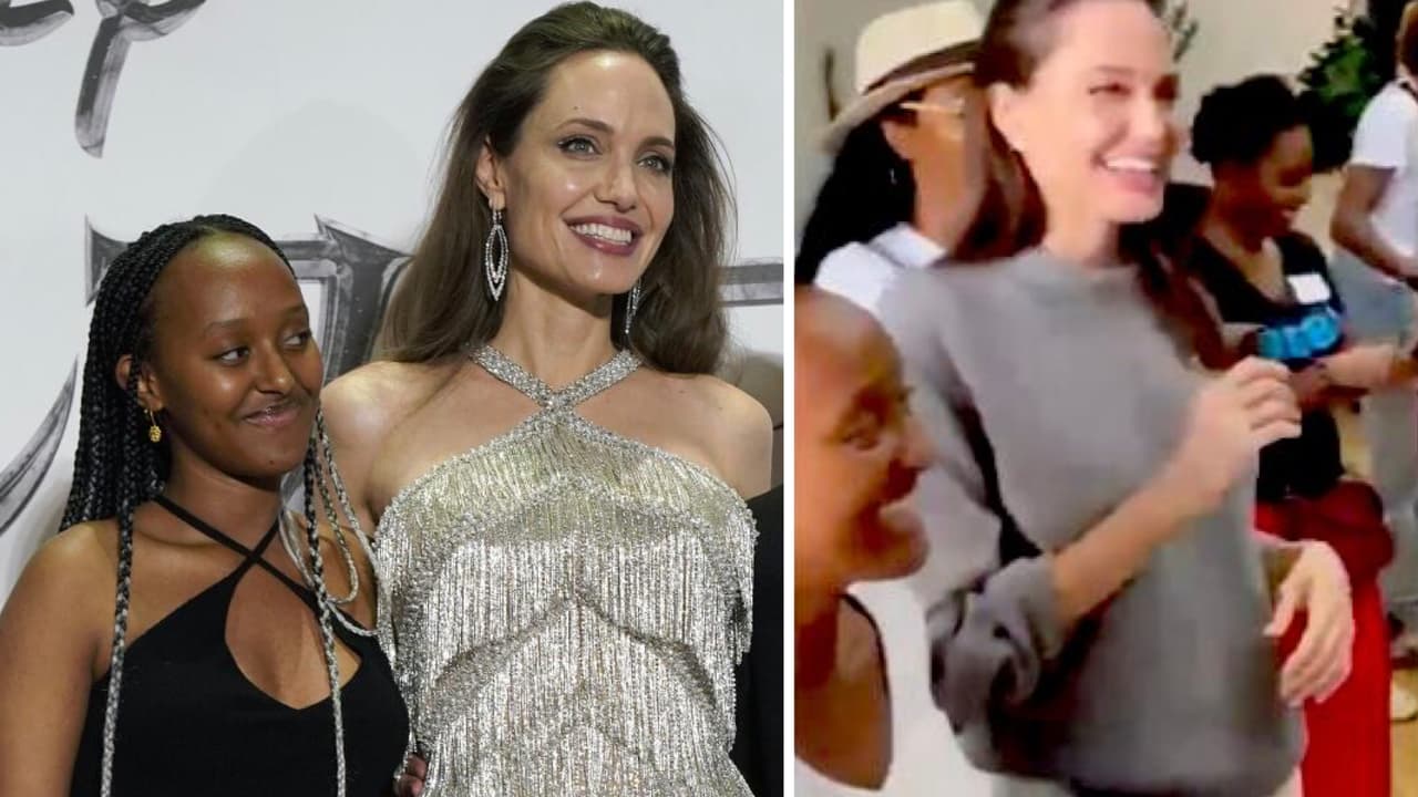 Angelina Jolie celebra bailando al estilo de 'Caballo Dorado' que su hija Zahara irá a la universidad