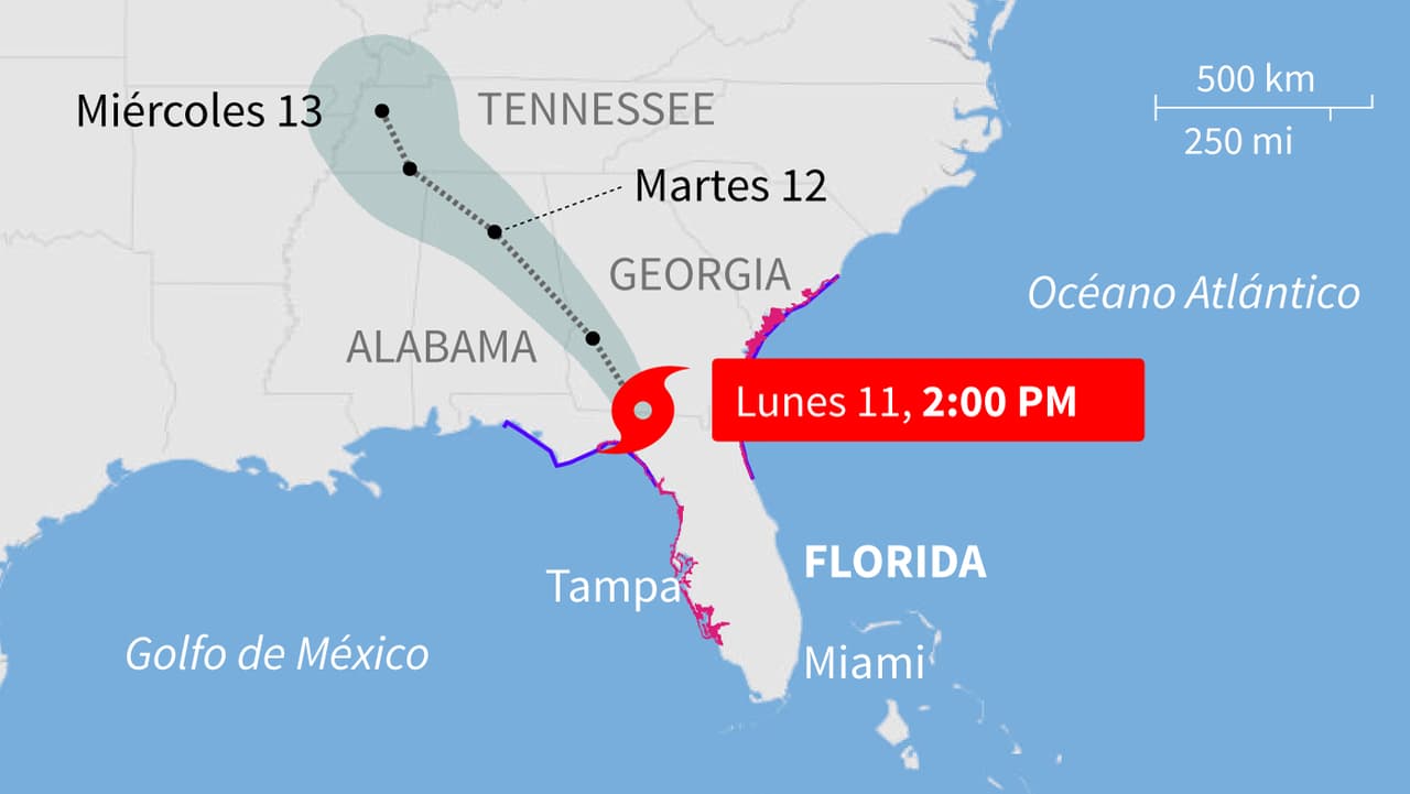Última previsión: Mapa de la trayectoria del huracán Irma  