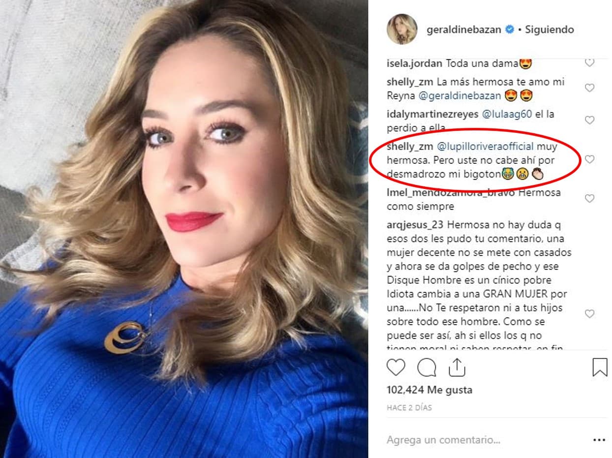 Como la usuaria @shelly_zm, quien comentó: “Muy hermosa. Pero usted (Lupillo Rivera) no cabe ahí por desmadroso, mi bigotón”.
<br>