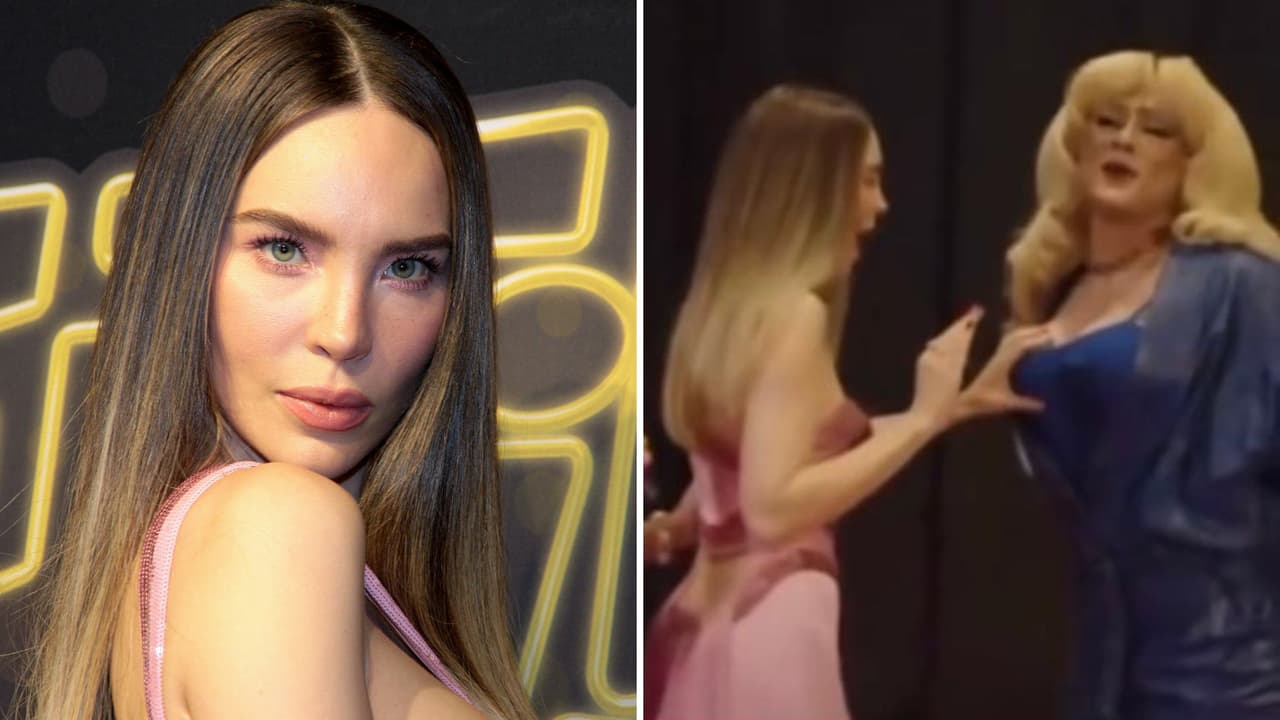 Belinda reacciona a bochornoso momento en live por tocar las "bubis" de actor