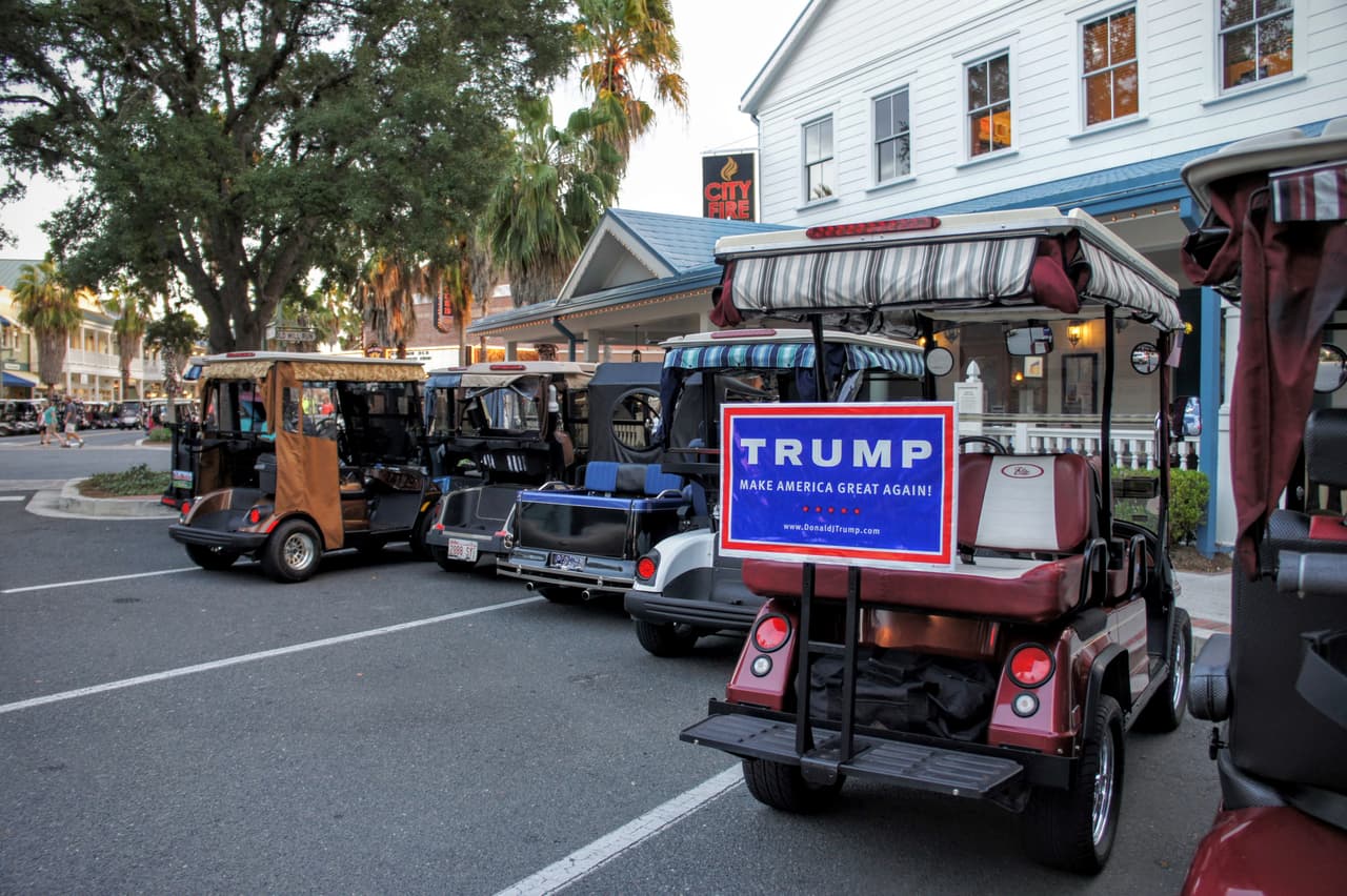 In The Villages, golf carts are the preferred mode of transportation.