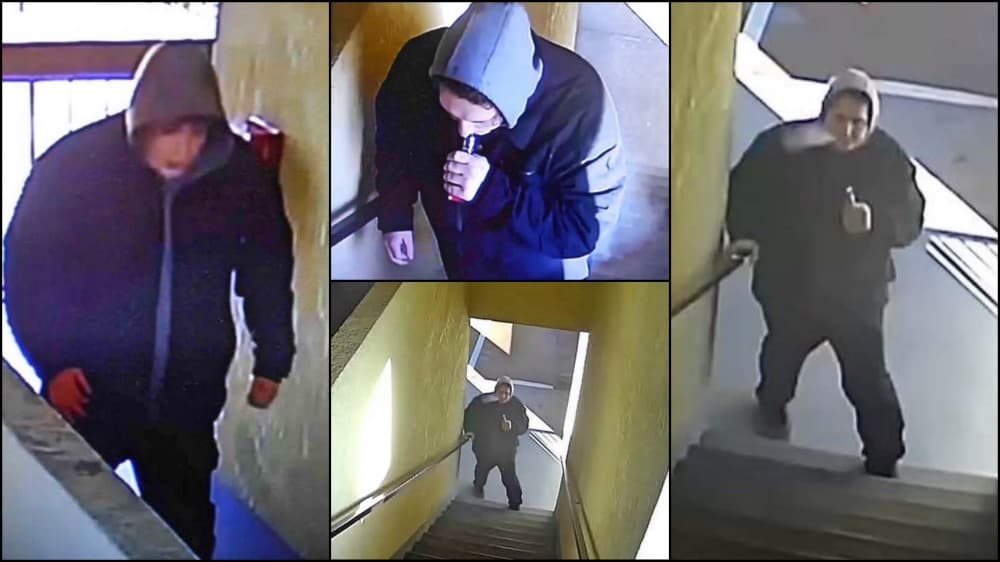 Las cámaras de vigilancia del hotel captaron a un hombre que es sospechoso del asesinato a puñaladas de una mujer en el hotel Quality Inn de Westminster, California.