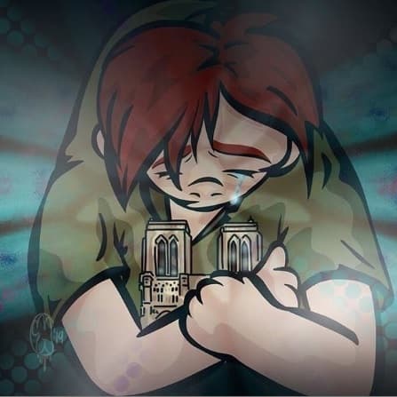 "Francia con el corazón roto. Mucha fuerza", escribió la cantante y actriz al lado de esta imagen.