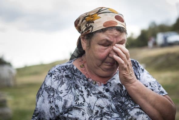 Entre rezos y lágrimas, los vecinos de Grabovo recordaron a las víctimas del Malaysia en u