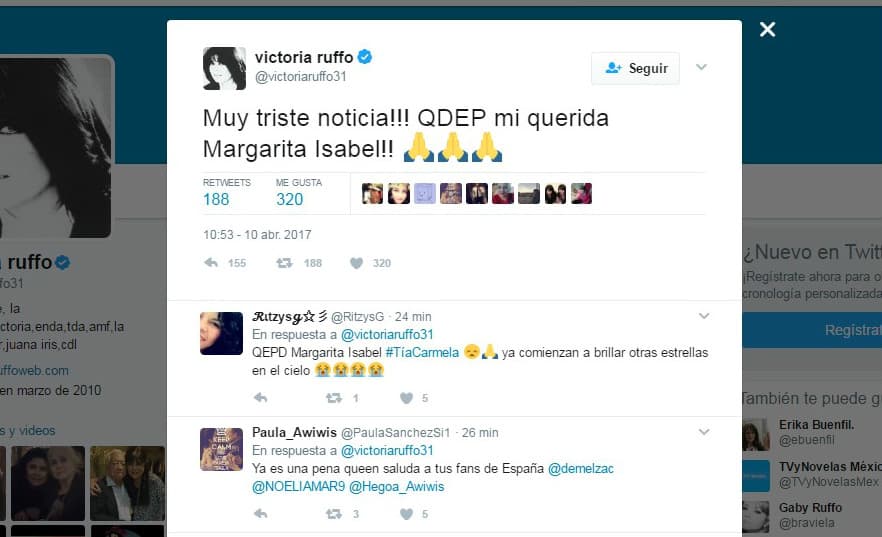 <b><a href="http://www.univision.com/temas/victoria-ruffo">Victoria</a></b> y 
<b>Margarita</b> tuvieron una excelente relación laboral en 'La Madrastra', esto en el año 2005.