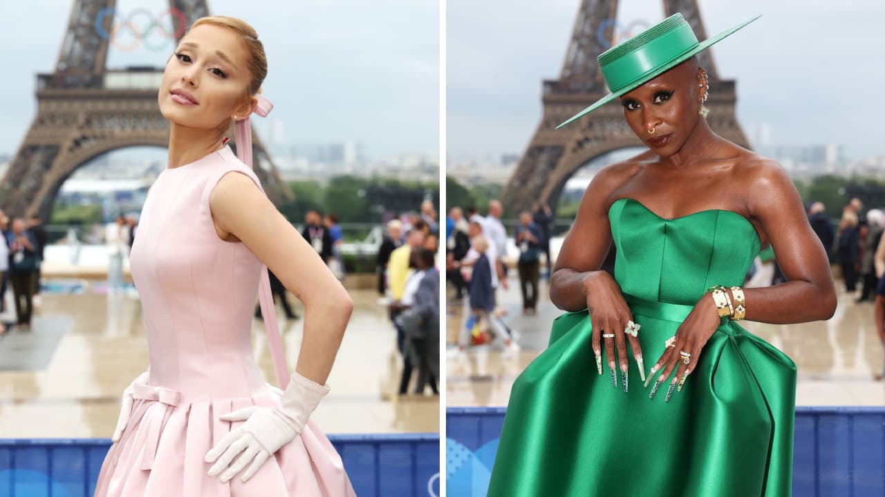 Ariana Grande y Cynthia Erivo en la inauguración de los Juegos Olímpicos París 2024.