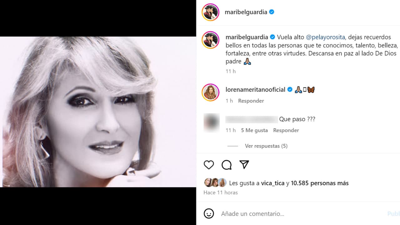 Maribel Guardia mostró así sus condolencias.