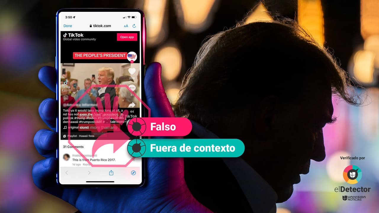 Es falso que ese video de TikTok muestre a Trump visitando Maui tras los incendios en la isla