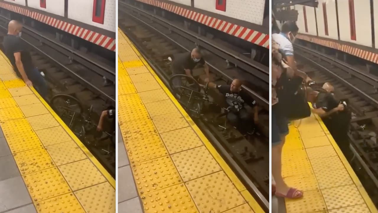 "No me importó nada": hispano cuenta cómo rescató a un hombre en silla de ruedas que cayó a los rieles del subway