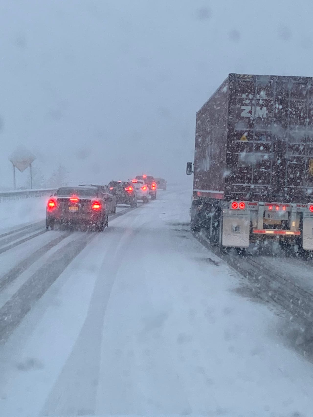 De acuerdo con la Patrulla de Caminos más de 100 vehículos quedaron varados en las vías debido a la acumulación de nieve en la zona y la poca visibilidad.