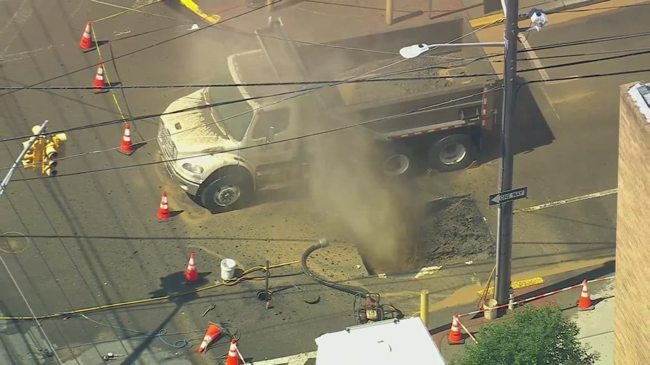 Reportan fuga de gas por ruptura de tubería en Union City, Nueva Jersey