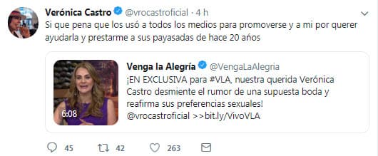 En la segunda lamentó que la usó a ella a pesar de querer ayudarla hace 20 años.