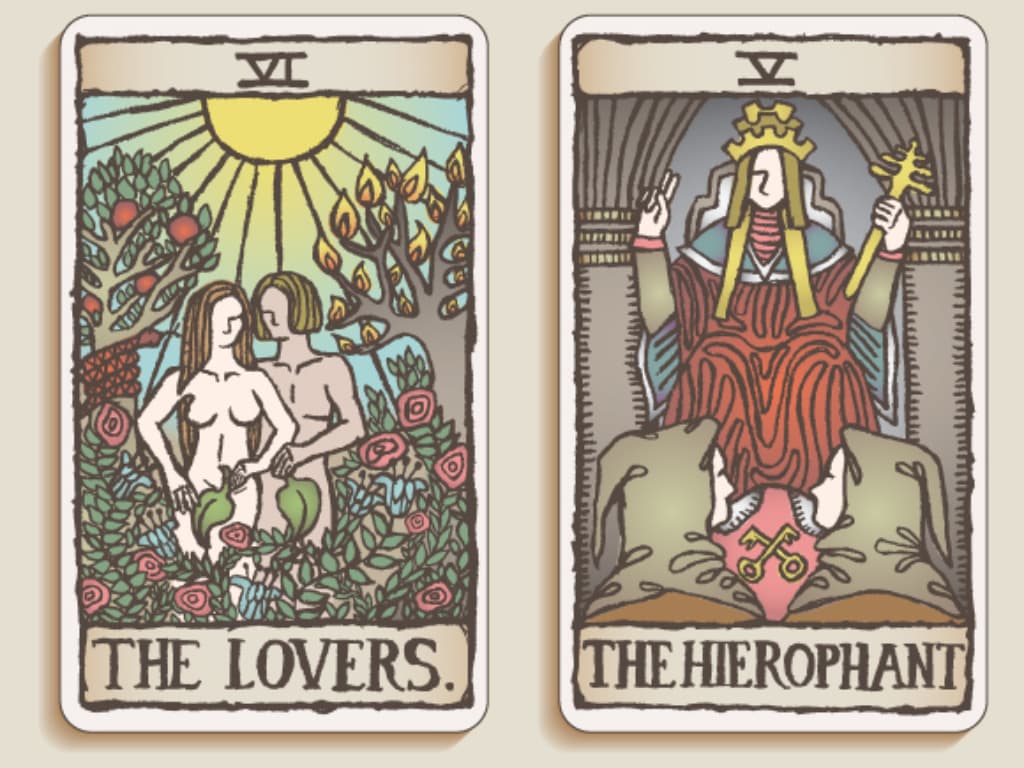 La carta de los amantes / enamorados también tiene su propio significado de acuerdo a la posición en su tirada. Si habla de trabajo, es algo positivo, ya que puede denotar algún aumento, buenas ventas, la posibilidad de abrir algún negocio pero también que viene alguna fuerte decisión que tomar en ese aspecto.