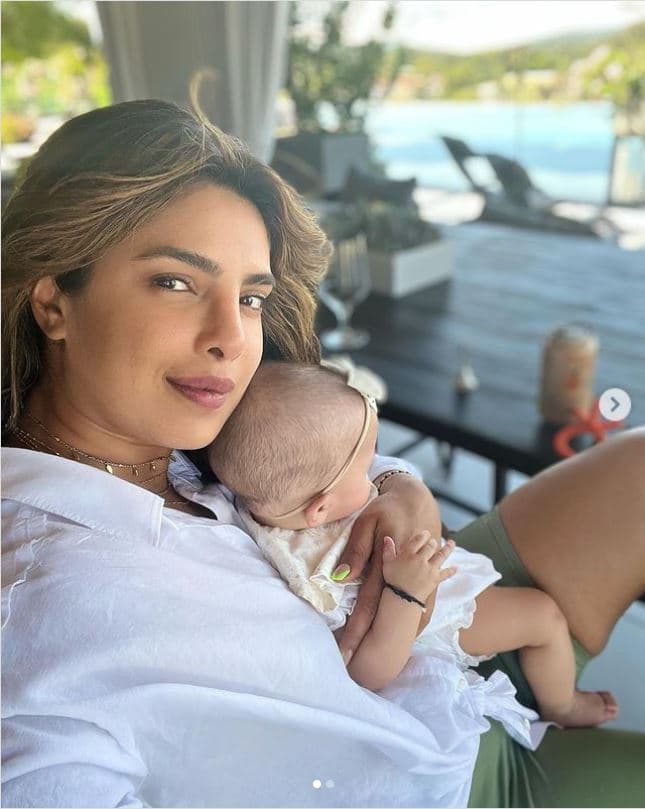 Priyanka Chopra con su bebé