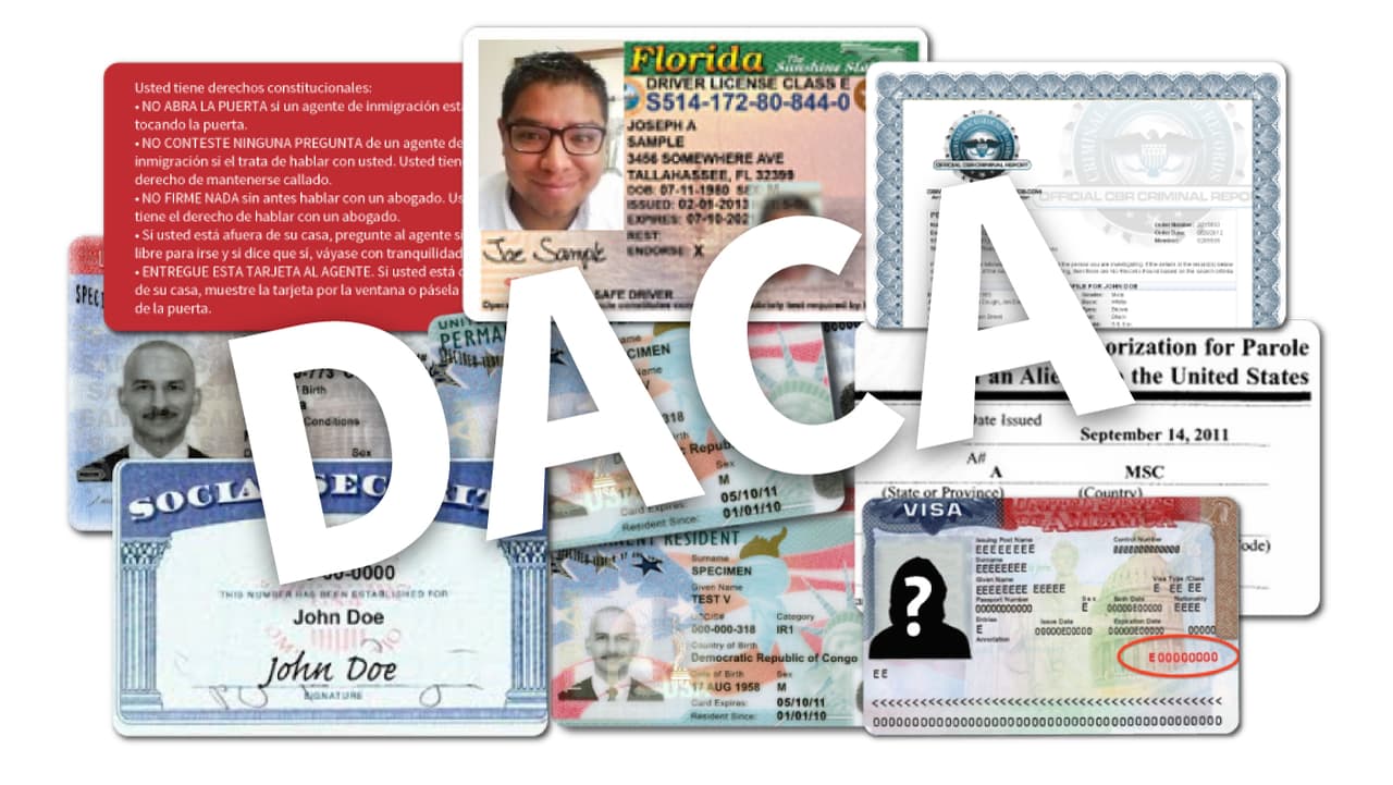 Guía visual de documentos y opciones legales para dreamers tras el final de DACA