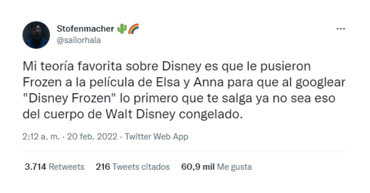 Teoria de Frozen con Walt Disney