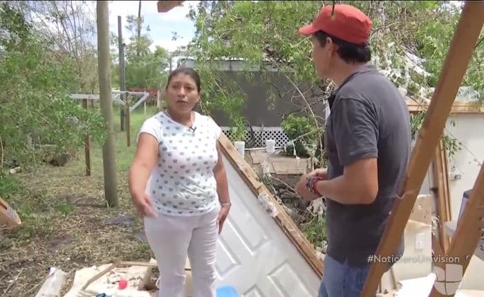 Eustolia Flores y sus cinco hijos huyeron al norte de la Florida dos días antes del huracán, y regresaron a casa para encontrarla devastada.