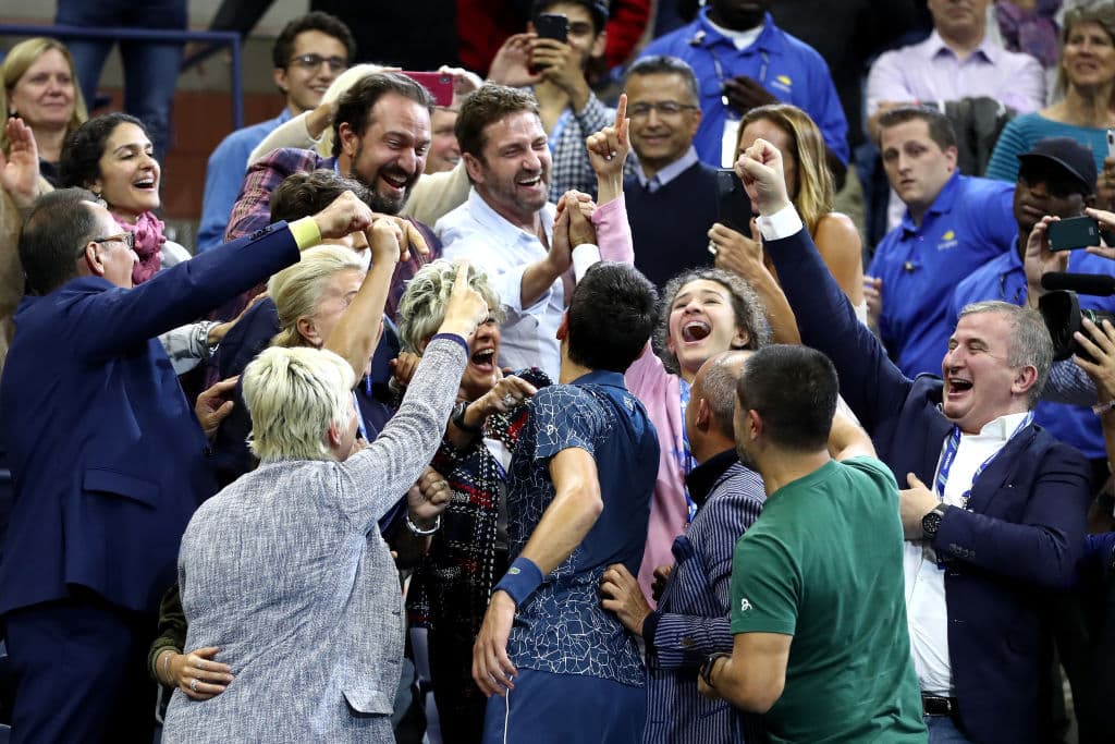 Allí se encontró con sus amigos y familiares para unirse en una sola celebración por su tercer título en US Open.