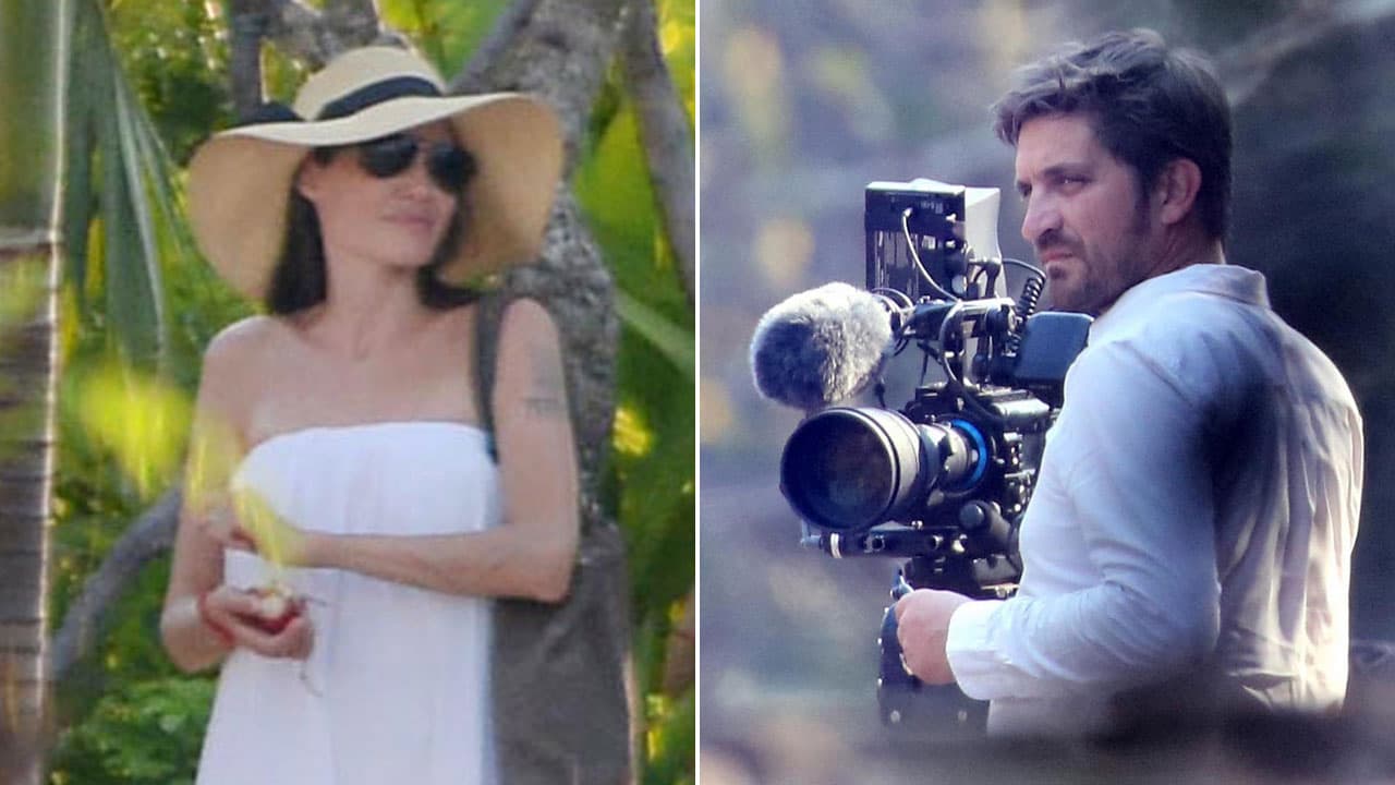 Angelina Jolie coqueteando con compañero de trabajo
