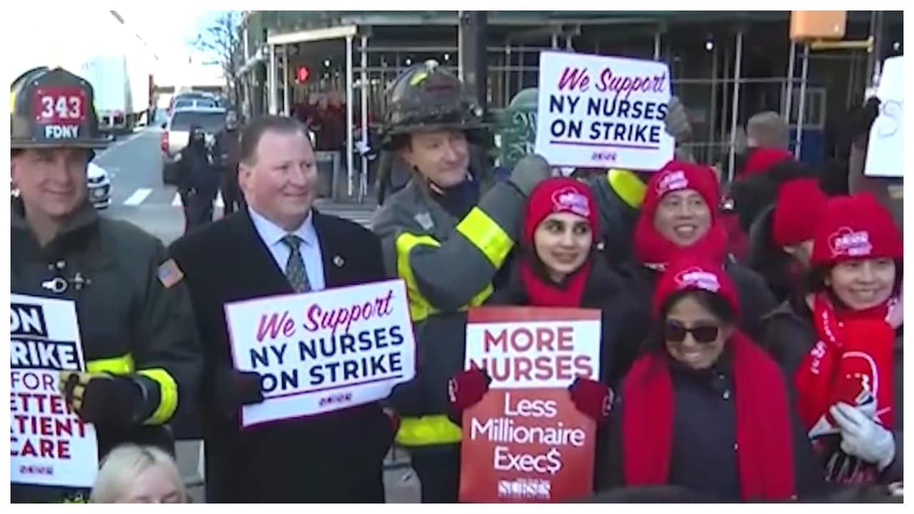 "Es triste porque lo que nosotras queremos es trabajar": Continúa huelga de enfermeras en NY