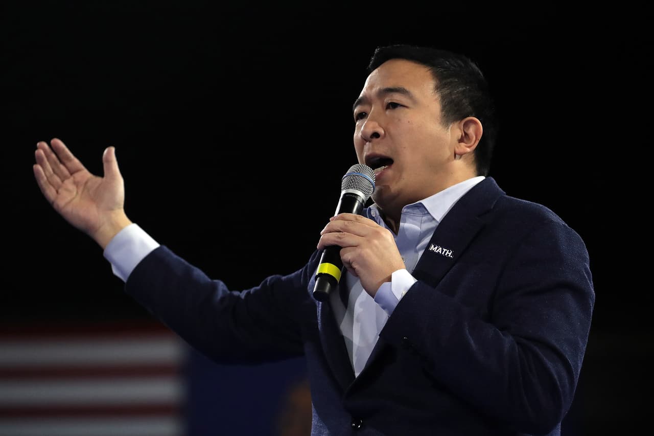 El empresario Andrew Yang en un evento en New Hampshire el 8 de febrero del 2020.