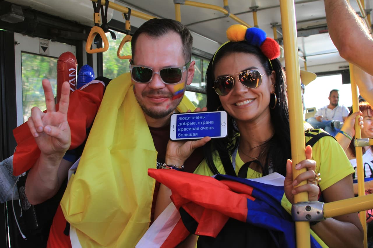 El transporte público de Kazán también contó con gran presencia colombiana en su celebración.