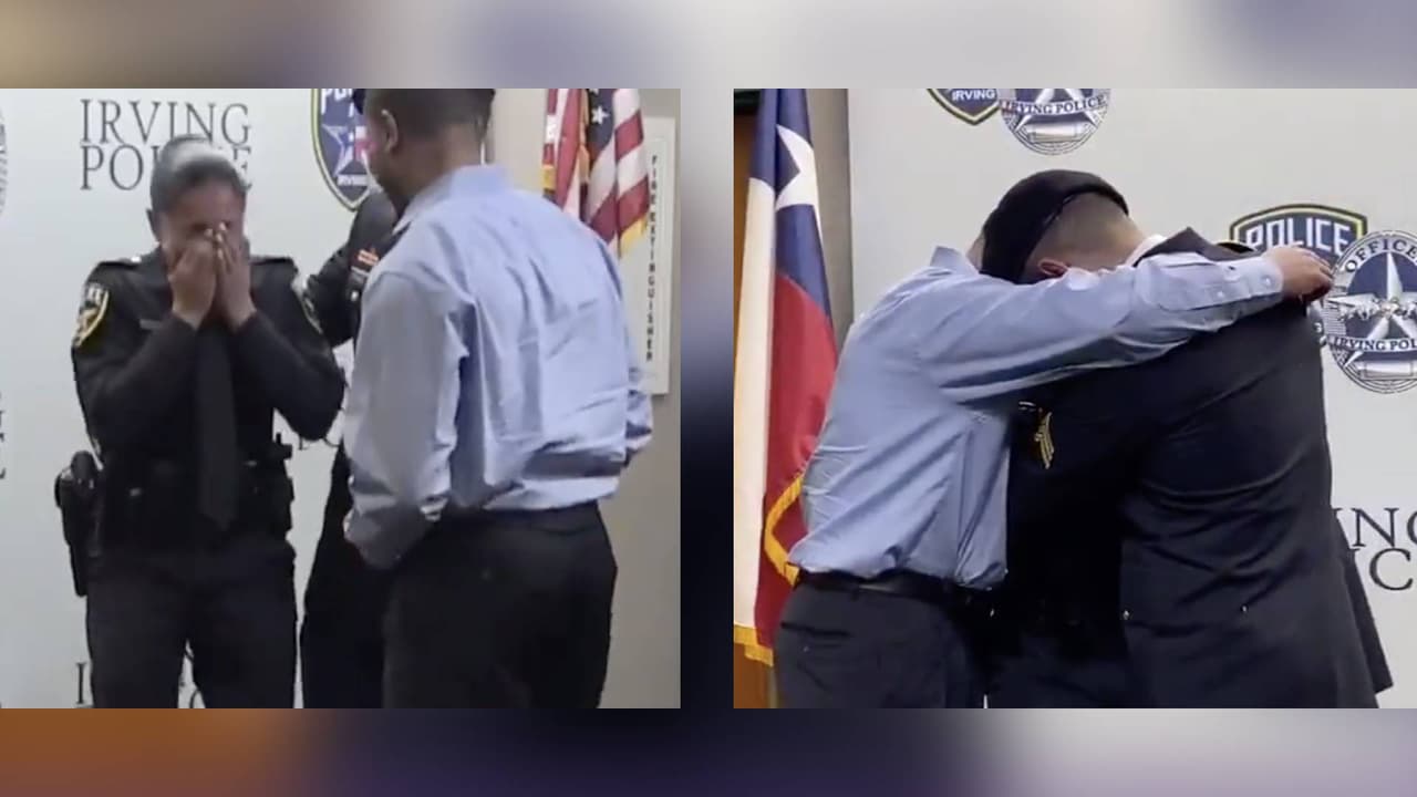 Madre cumple dos sueños al mismo tiempo: juramenta como policía y se reencuentra con su hijo