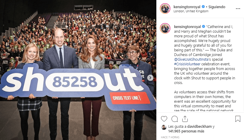 “Estamos enormemente orgullosos y muy agradecidos con todos ustedes por ser parte de esto”, según citó el palacio de Kensington en Instagram.