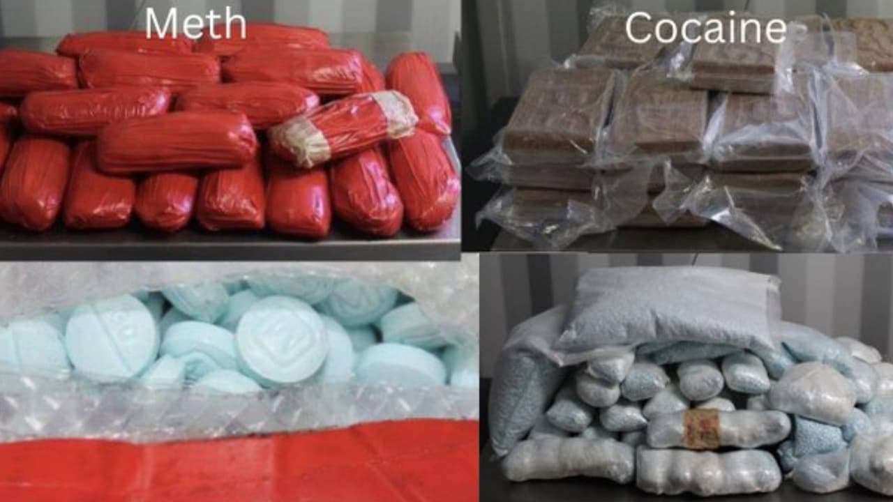 Oficiales de CBP detuvieron un total de aproximadamente 75,000 pastillas de fentanilo, 5 libras de polvo de fentanilo, 69 libras de cocaína y 27 libras de metanfetamina en 3 incidentes el fin de semana en el puerto fronterizo de Nogales. La droga fue encontrada escondida en el piso de un vehículo, en un tanque de gasolina y todo un auto. La observación de oficiales, la tecnología y la ayuda de los perros entrenados, K9, trabajando juntos impidieron la entrada de estas drogas, indicó el jefe del puerto Michael Humphries.