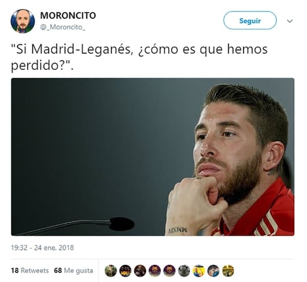 Real Madrid y su eliminación de la Copa del rey a manos del Leganés en el Santiago Bernabéu son motivos de burlas en redes, desde la campaña de Zidane esta temporada hasta incidencias de la derrota.