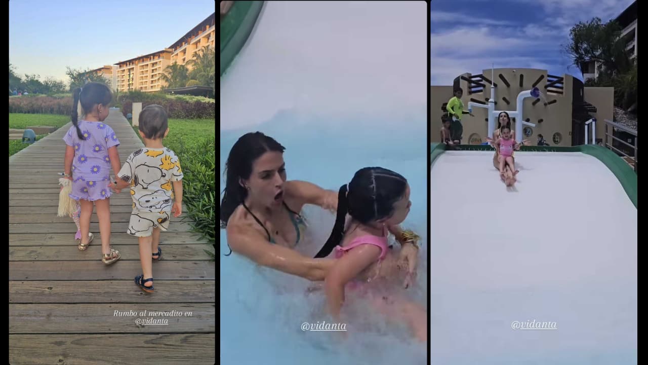 Claudia Álvarez disfruta de sus vacaciones con sus hijos.