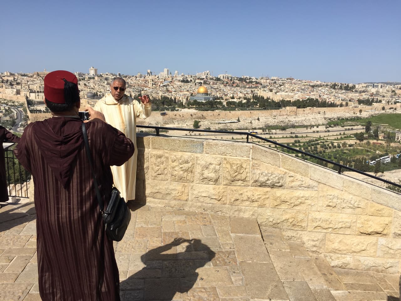Así se ve Jerusalén desde el bíblico Monte de los Olivos.
