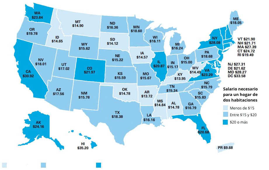 En solo 12 condados de todo EEUU la renta es asequible para los que ganan el sueldo mínimo