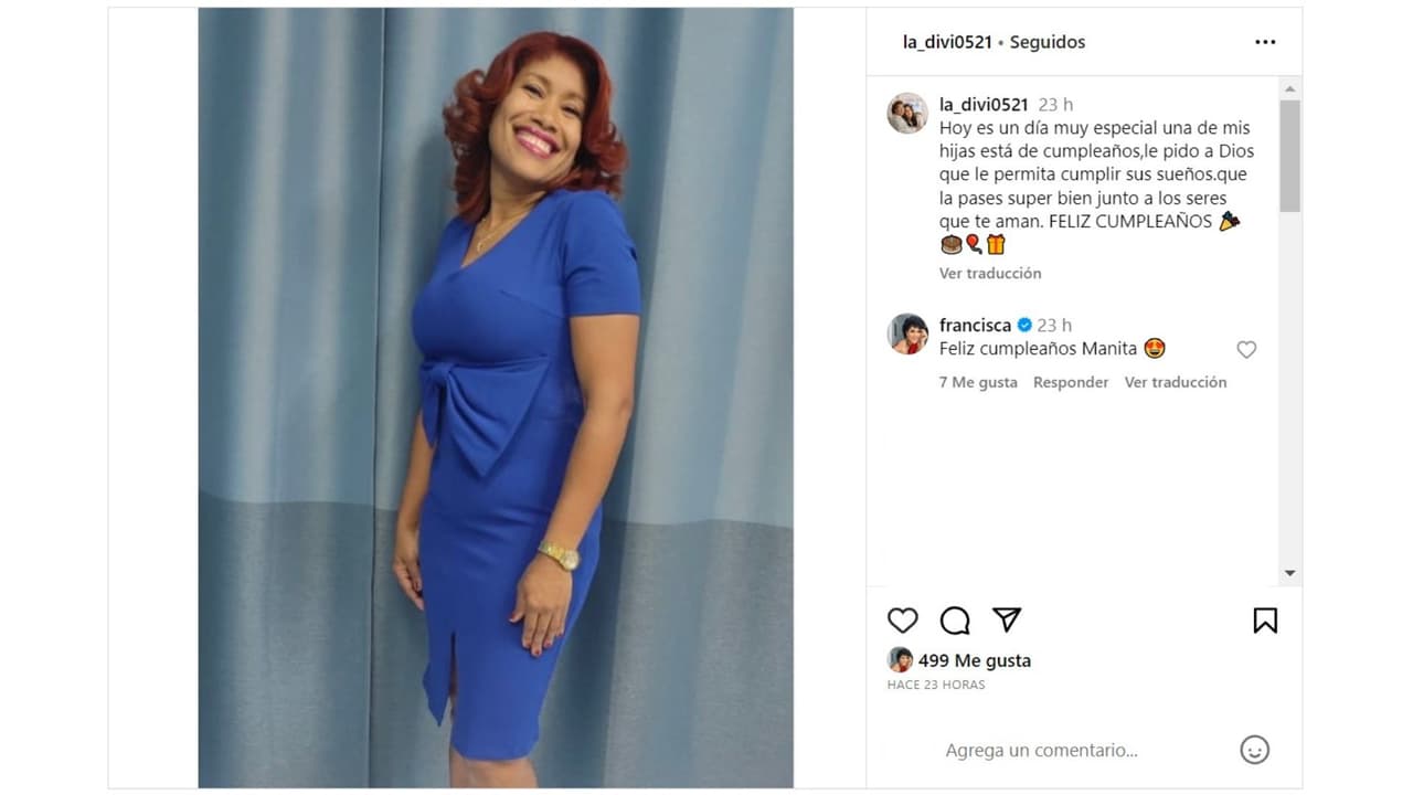 Mamá de Francisca felicitó así a su otra 'hija'.