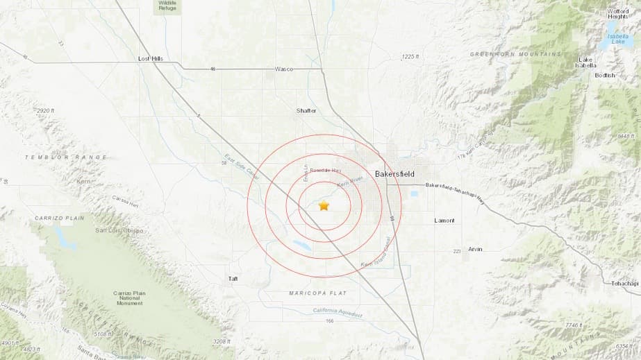 Temblor poco profundo sacudió el área de Bakersfield el jueves en la mañana