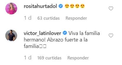 Personalidades como la diseñadora de modas Rosita Hurtado, así como Latin Lover se hicieron presentes en la publicación de Levy. "¡Viva la familia, hermano! Abrazo fuerte a la familia", escribió el actor y luchador. 
<br>