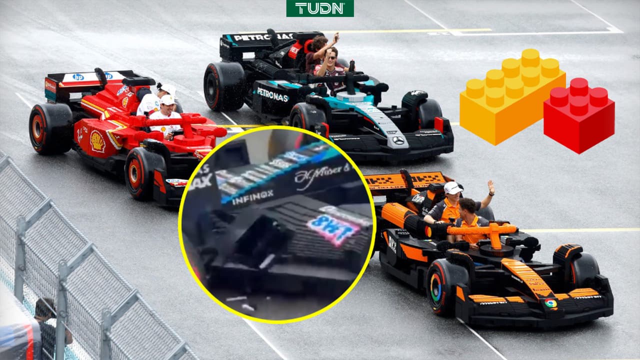Pilotos de F1 corren en autos de LEGO en el GP de Miami