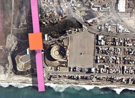 La frontera que termina o empieza en el Océano Pacífico.