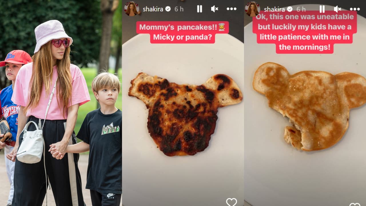 Así quedaron los 'pancakes' que Shakira les preparó a sus hijos.