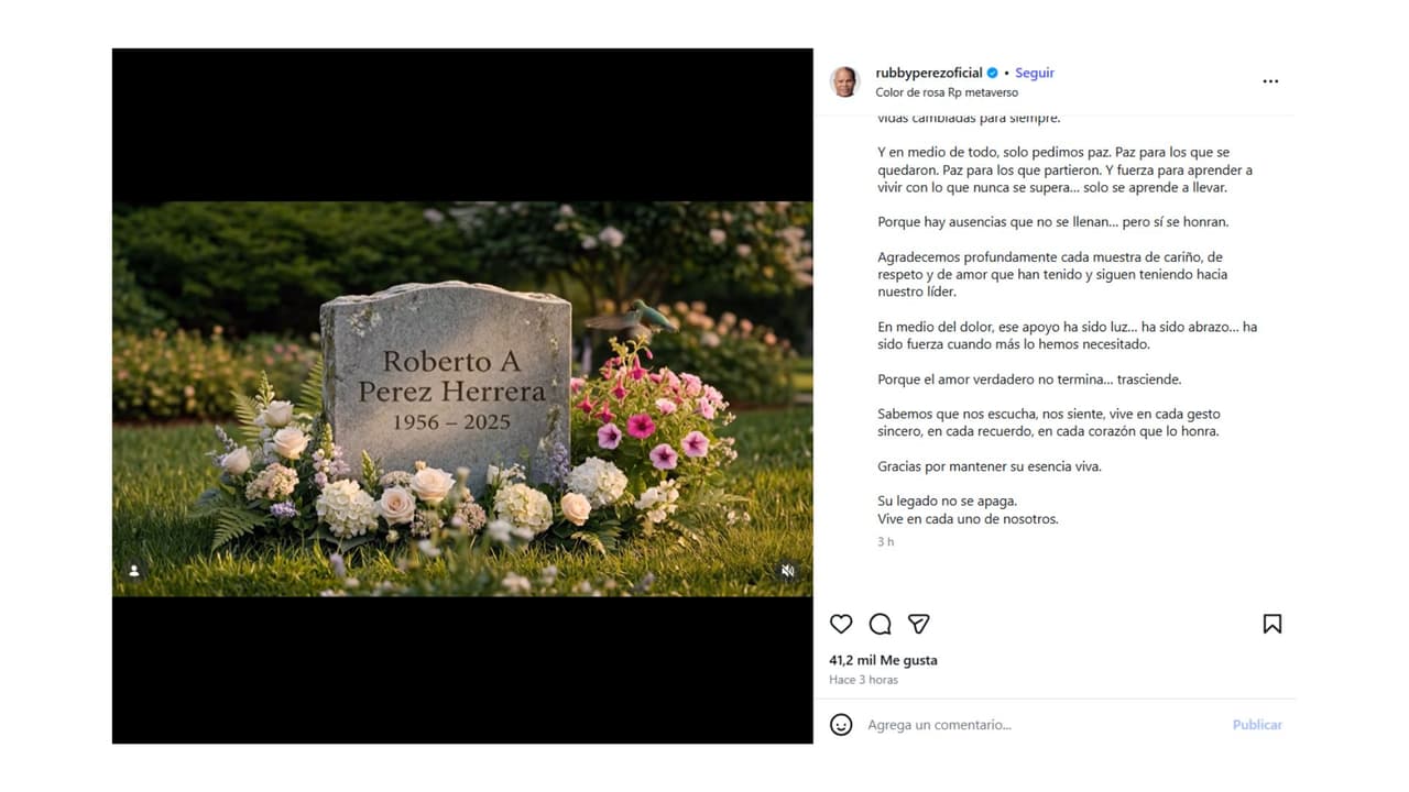 Rubby Pérez murió el 8 de abril de 2025.