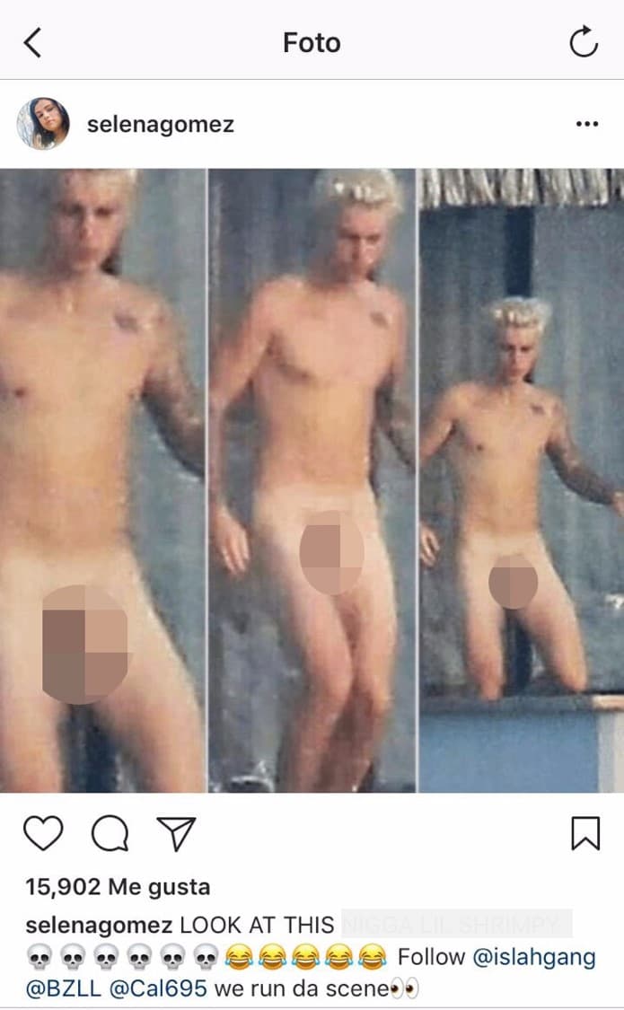 En agosto de 2017, Selena fue víctima de unos hackers que secuestraron su cuenta de Instagram para después publicar unas fotos de su ex, Justin Bieber, completamente desnudo.