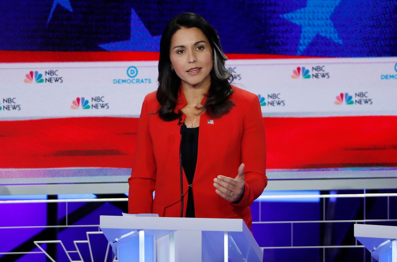 La representante 
<a href="https://www.univision.com/temas/tulsi-gabbard">Tulsi Gabbard</a> se quejó de no haber tenido tiempo suficiente para expresarse y dijo a Univision Noticias que le habría gustado haber podido hablar de "cambio climático, el tema de control de armas, el tema de inmigración, los desafíos que estamos enfrentado”. Gabbard fue la más rotunda cuando el tema llegó a la 
<a href="https://www.univision.com/noticias/edicion-digital/te-explicamos-por-que-la-tension-entre-iran-y-eeuu-ha-llegado-a-su-punto-limite-video">escalada de la tensión diplomática con Irán</a> al decir que todos los estadounidenses deberían "levantarse" para rechazar una posible guerra con Irán", que, en su opinión, sería más devastadora que la Guerra de Irak (2003-2011) y exacerbaría la crisis de refugiados en la zona.
