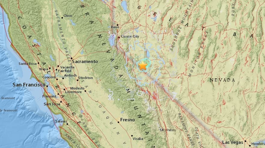 Más de 100 sismos sacuden el área limítrofe entre California y Nevada