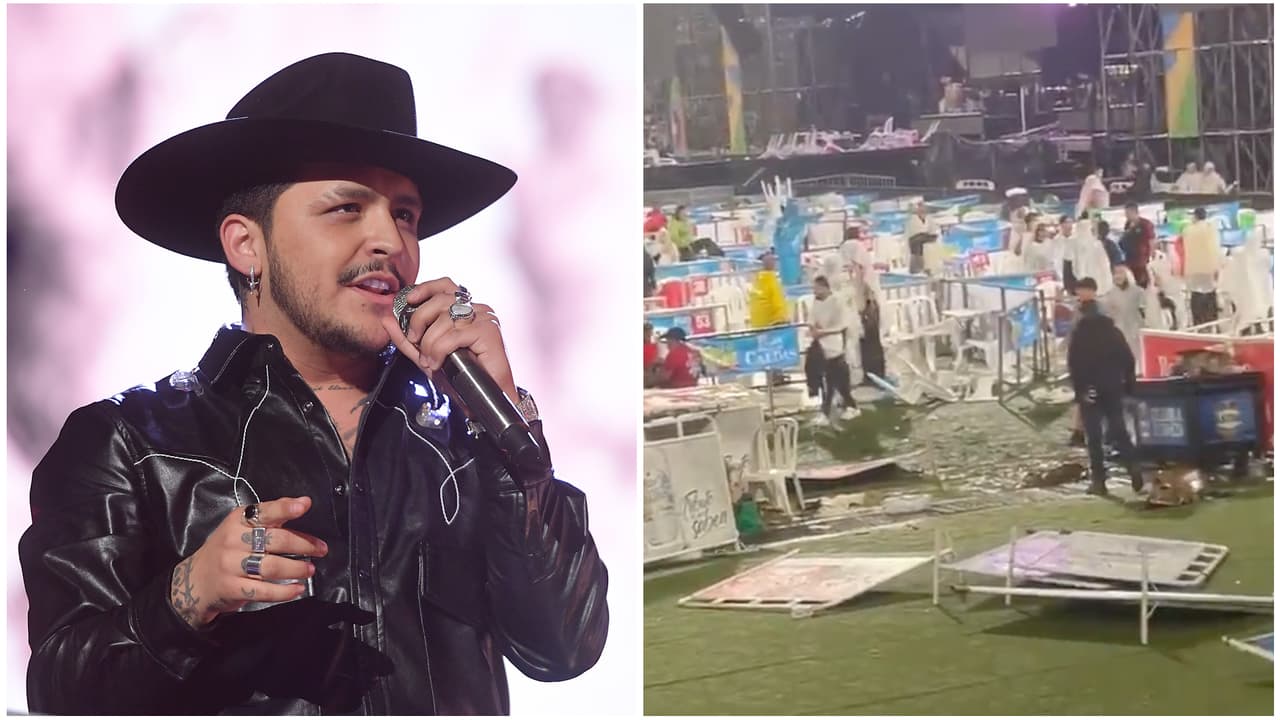 Christian Nodal cancela concierto en Colombia, fans causan desmanes tras espera de 8 horas y así responde