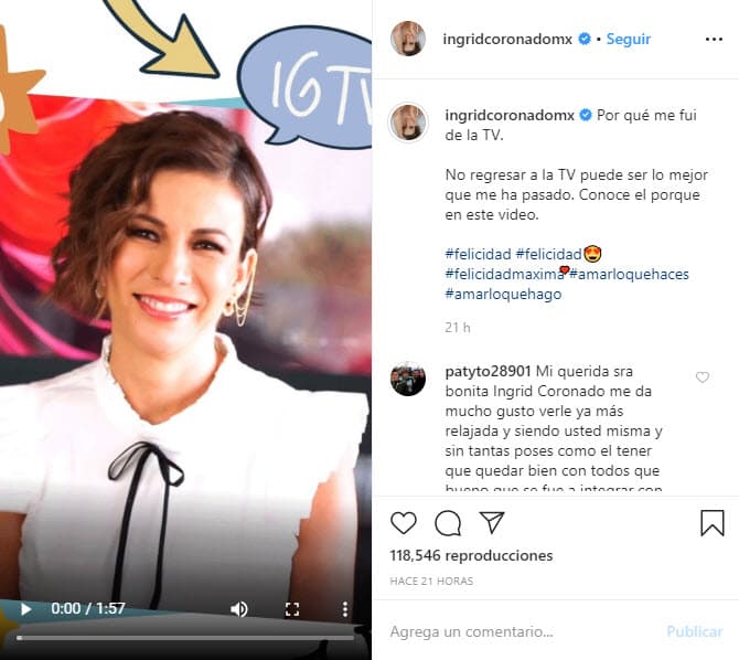 "Hace un tiempo decidí renunciar y tomarme un tiempo de descanso, y ¡vaya que he descansado! […] Quería pasar un poco más de tiempo con mis niños y ¡vaya que me la he 'pachangueado'!, pero debo decir que el tener tiempo para ti puede llegar a ser un poquito adictivo, porque esos tres meses se convirtieron en seis, y luego en nueve y luego un año y hasta un poquito más", explicó. 
<br>