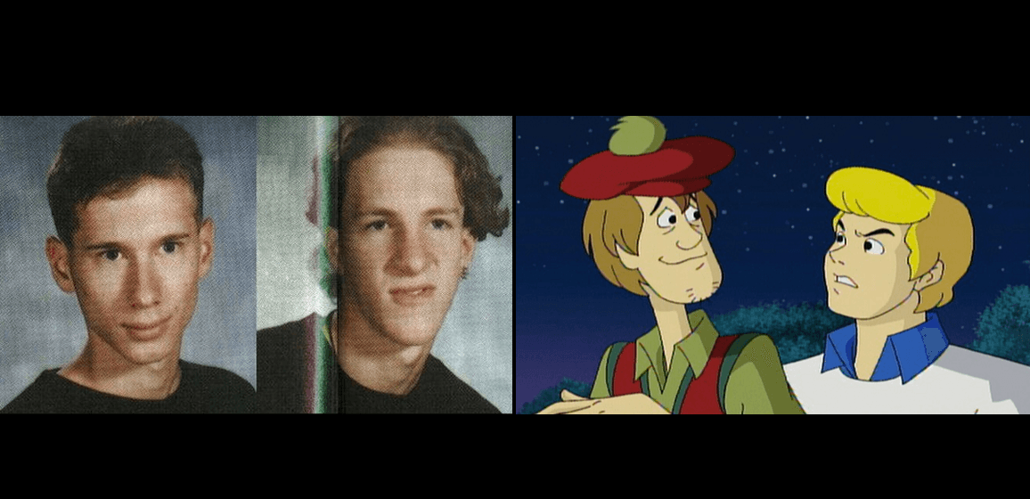 Fred y Shaggy como Eric Harris y Dylan Klebold. El 20 de abril de 1999, Eric Harris y Dylan Klebold, de 17 y 18 años respectivamente, entraron en su Instituto de Columbine. Asesinaron a 12 alumnos y a un profesor antes de acabar con sus propias vidas.