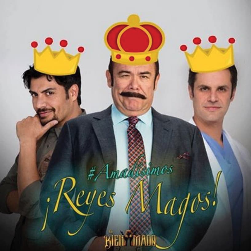Para festeajar el Día de Reyes, el actor Mark Tacher utilizó una foto con sus compañeros de elenco de la telenovela 
<i>El bienamado.</i>